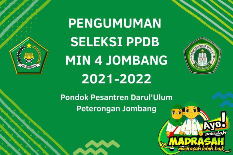 Pengumuman hasil seleksi PPDB MIN 4 Jombang Tahun Ajaran 2021-2022