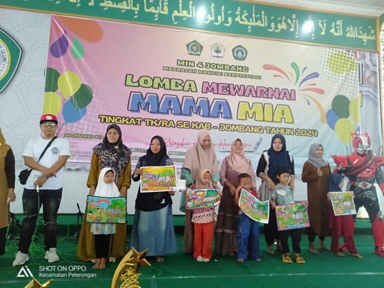 Lomba Mewarnai Mamamia Tingkat TK/RA di MIN 4 Jombang : Ajang Pamer Kreativitas Anak-Anak